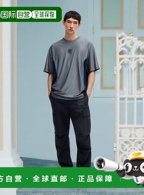 自营 hugo bossHUGO x RB 结构化针织 T 恤，带滚边细节 - 深灰色