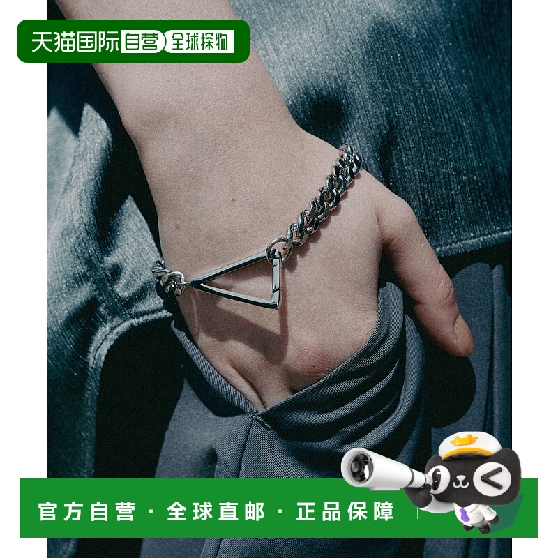 1h可退 日本直邮THEE 男士原创三角扣银质风休闲手链 IILOH252002