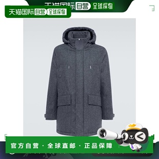 香港直邮Zegna 杰尼亚 男士 羊毛羽绒服  GREY时尚舒适外套 灰色