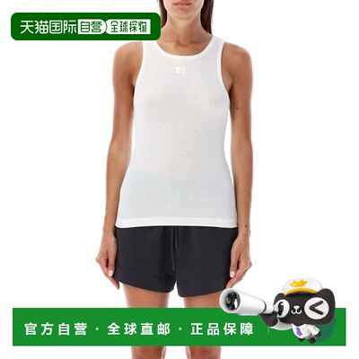 香港直邮GANNI 女士背心吊带 T38973675151 CO 白色 Logo-embroid