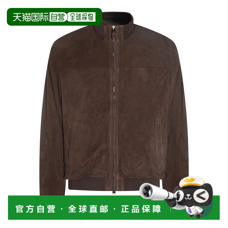 香港直邮Canali 康钠丽 男士 棕色皮革夹克 O70466LE00298501