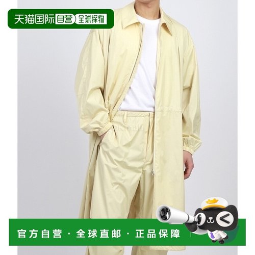 韩国直邮AURALEE A24SC01SL 浅米色硬捻涤纶缎面拉链夹克外套