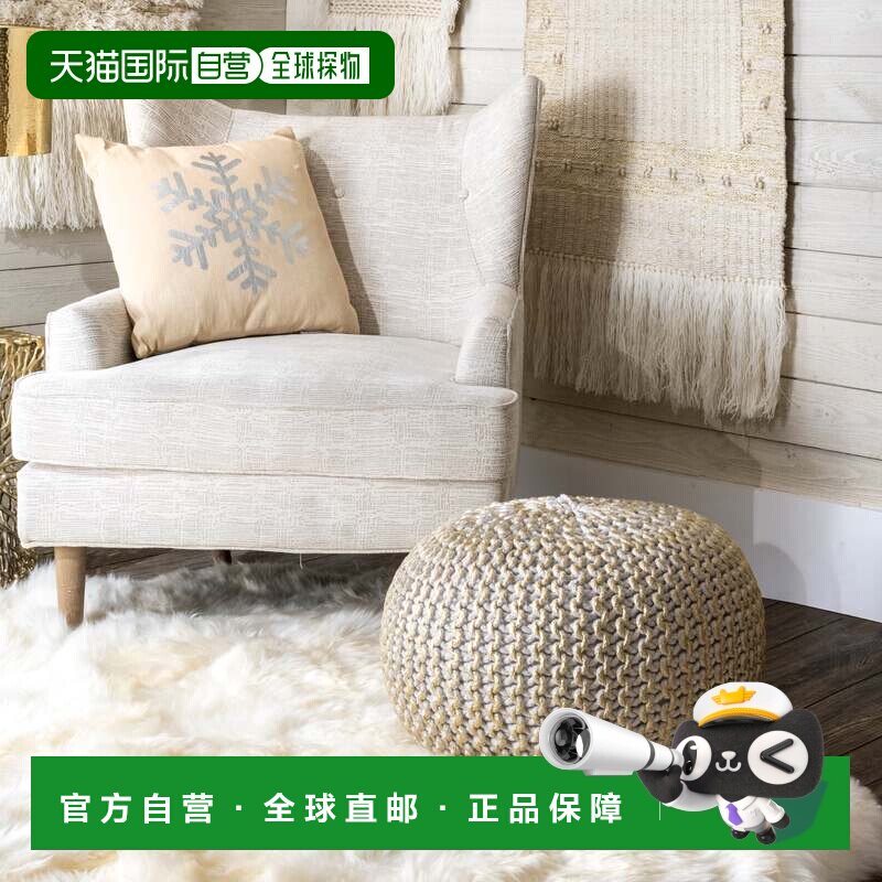 自营nuLOOM Ling 圆形针织填充垫脚凳 - 金色 美国奥莱直发