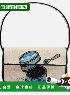 1h可退 香港直邮潮奢 Staud 女士 Tommy 珠饰肩包 white白色 舒适