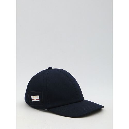 GUCCI 男士帽子 8174504HBDP4468 SS2025 黑色 帆布棒球帽