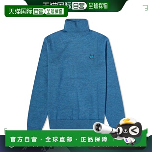 1h可退 香港直邮MAISON KITSUNE 男士 狐狸头贴片羊毛高领毛衣 LM