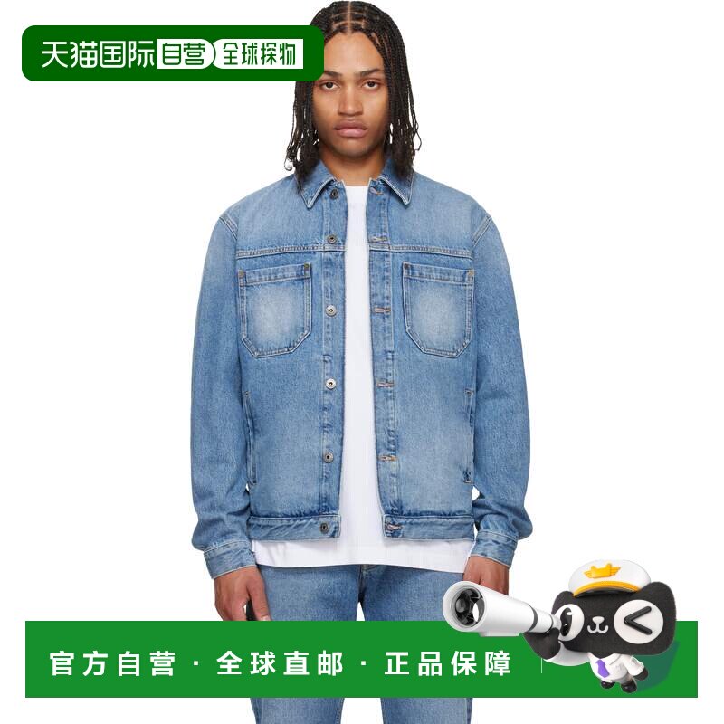 香港直邮off-white 男士 蓝色 Half Arrow Denim Skate 牛仔夹克