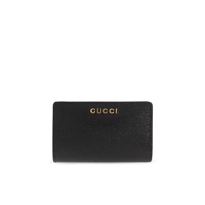 潮奢 Gucci 古驰 女士Gucci 标志牌双折钱包