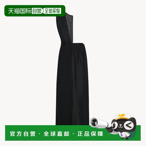 自营欧洲直邮THE ROW Cyrene女士羊毛真丝黑色连衣裙长裙