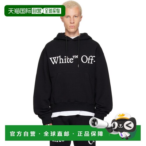香港直邮off-white 男士 黑色 Bookish Scarf Regular 连帽衫 OMB