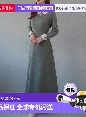 日本直邮JUNOAH 双色半喇叭针织连衣裙 JU5602EW006712