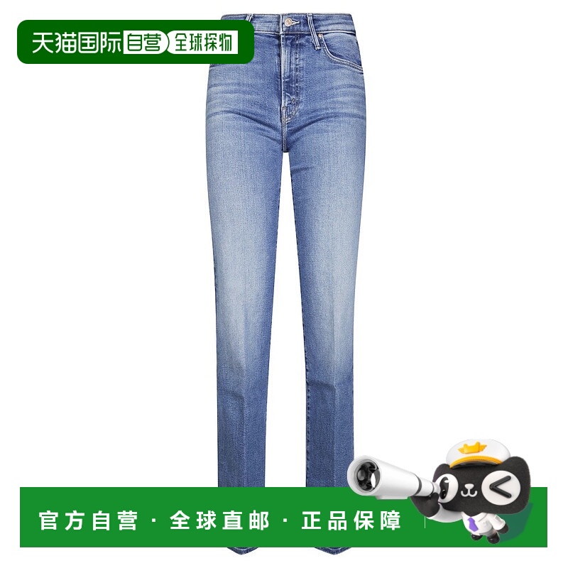 自营mother中腰直筒牛仔裤-蓝色 美国奥莱直发