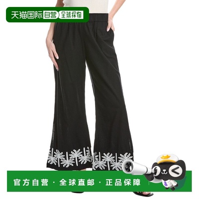 自营Johnny Was Hannah Linen-Blend Pant - black 美国奥莱直发