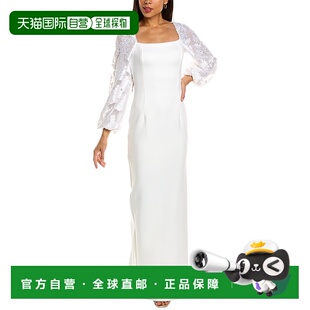 自营 black halo黑色光环蒂安娜礼服-白色 美国奥莱直发服饰长裙