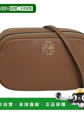 日本直邮Tory Burch 女士 单肩包 Outlet 皮革 棕色 BRITTEN 相机