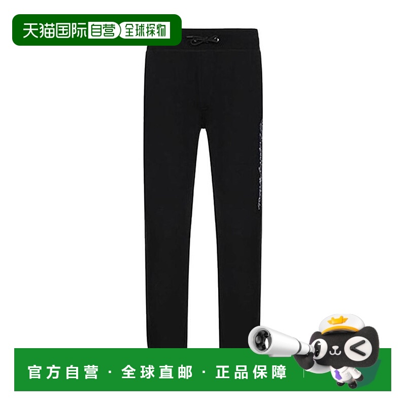 香港直邮Emporio Armani 黑色徽标细节运动裤 3Z1PG4J05Z0