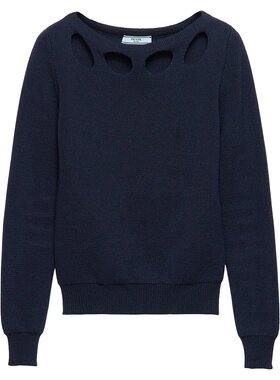 潮奢 Prada 普拉达 女士 棉质一字领毛衣 P24P2RSOOO17BH