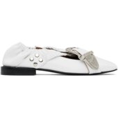 Toga 独家发售白色交叉带芭蕾平底鞋 Pulla SSENSE