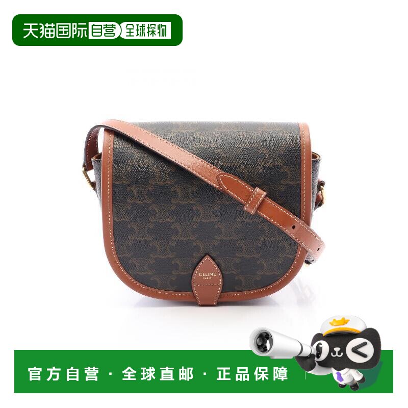 日本直邮中古二奢Celine赛琳女包A级95新凯旋门老花斜挎包图片