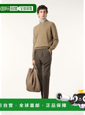 自营欧洲直邮Loro Piana 男士灰绿色婴儿羊绒毛衣