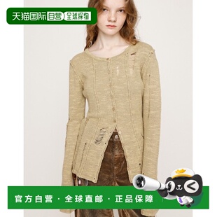 1h可退 日本直邮SLY 女装 休闲显瘦宽松撞色针织开衫 短款毛衣 秋