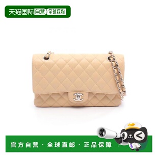 日本直邮中古Chanel香奈儿女包A级95新CF菱格鱼子酱牛皮革单肩包