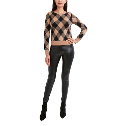 bcbgmaxazria【美国奥莱】直发 圆领套头毛衣 - 驼色/黑色组合
