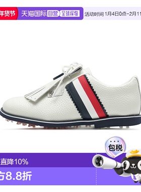 韩国直邮G/FORE女款白色系带真皮 KILTIE高尔夫球鞋 条纹GG4LA23E