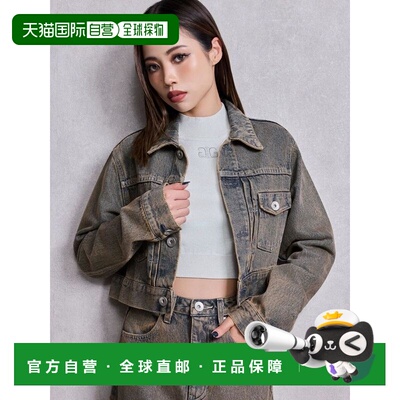 1h可退 日本直邮GYDA 女装 STUPID RICH联名短款丹宁夹克 背面钉