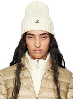 潮奢 Moncler 盟可睐 女士 白色毛线帽 J20933B00036A9327