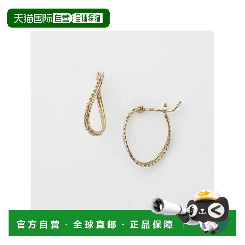 日本直邮日潮 agete 阿卡朵 K18耳钉 黄色 均码饰品
