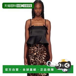 甘尼 GANNI 女士 黑色吊带背心 1h可退 F9702正品 香港直邮潮奢