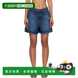 香港直邮潮奢 Marc Jacobs 马克 雅可布 女士 蓝色金属孔眼牛仔短