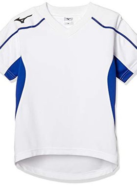 日本直邮Mizuno美津浓 足球服短袖衫P2MA8120儿童 白/蓝 130