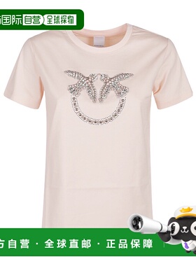 香港直邮PINKO 女士T恤 100535A2G7N38 SS2025 粉红色 短袖T恤
