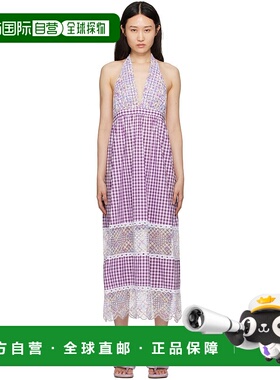 1h可退 香港直邮潮奢 Anna Sui 安娜苏 女士 紫色 & 白色 Gingham