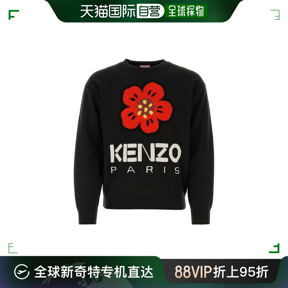 香港直邮潮奢 kenzo 高田贤三 男士kenzo boke 花朵徽标嵌花圆领