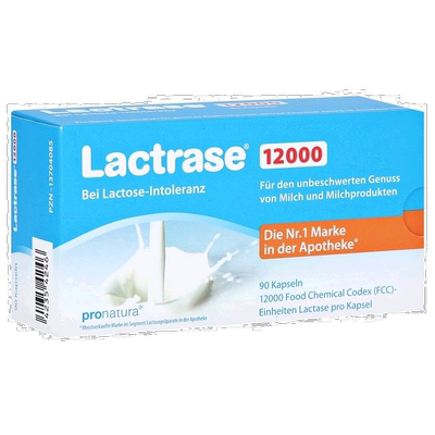 欧洲直邮德国乐迪士Lactrase12000FCC乳糖酶胶囊90粒乳糖不耐受