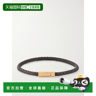 1h可退 香港直邮Tom Ford 汤姆 福特 男士 编织皮革镀金手链 JM02