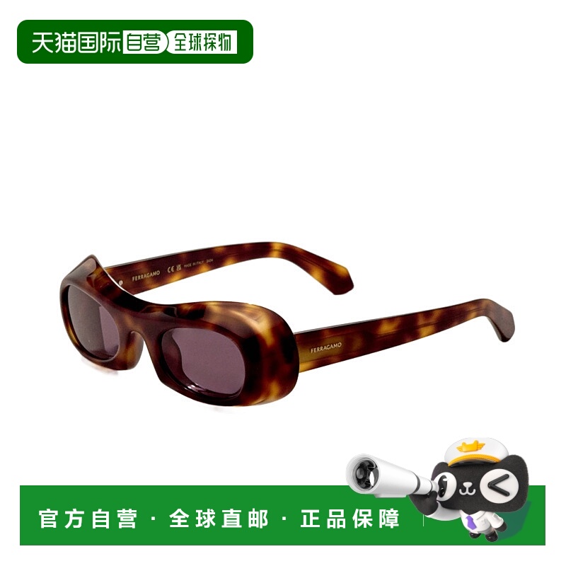 自营 salvatore ferragamo菲拉格慕女式51毫米棕色太阳镜-乌龟 美