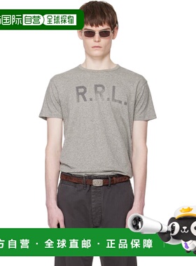 香港直邮潮奢 ralph lauren rrl 拉夫 劳伦RRL 男士 灰色徽标 T恤