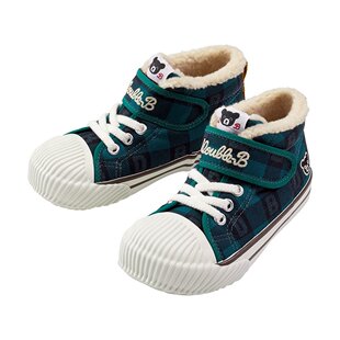 日本直邮日潮mikihouse英伦风DoubleB格子棉鞋大童63-9303-497绿2