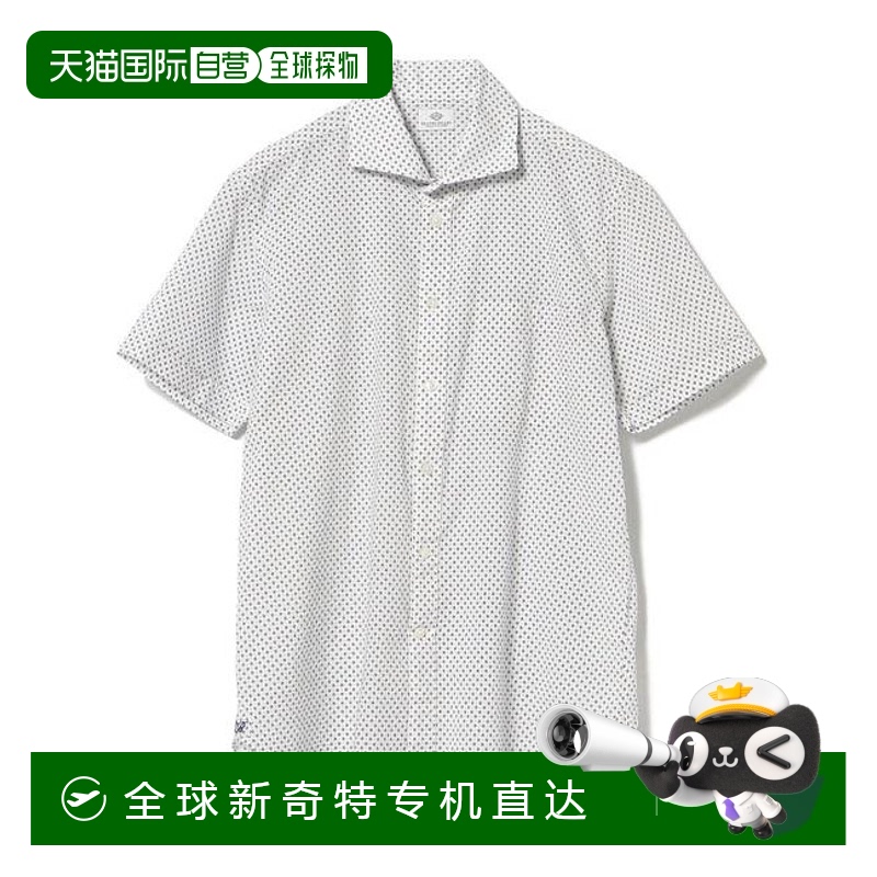 1h可退 日本直邮BEAMS HEART MEN 丝滑感方块印花开襟衬衫（S~XL