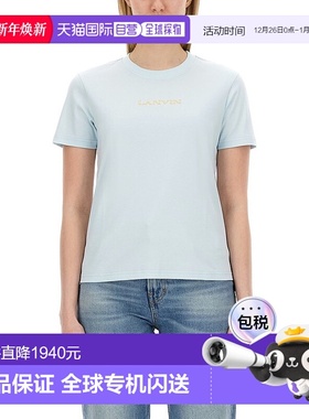 1h可退 香港直邮Lanvin 朗雯 女士 LOGO T恤 RWTS0030J134E24短袖