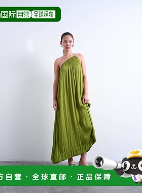 1h可退 香港直邮潮奢 Topshop 女士 chuck 单肩丝滑缎面绿色连衣