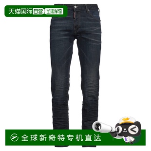 香港直邮潮奢 二次方 1h可退 Dsquared2 blue蓝色 男士 牛仔长裤