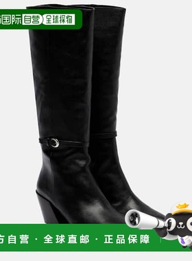 1h可退 香港直邮Staud 女士 Austin 皮质及膝靴子 black黑色 舒适