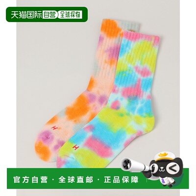 1h可退 日本直邮Healthknit 男士两双装渐变色袜子 329736中筒袜