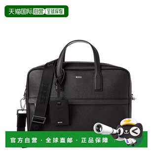 自营Hugo Boss Zair Leather Document Case - black 美国奥莱直