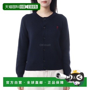 001 韩国直邮AMI艾秘女款 秋冬内搭FKC361 圆领羊毛开衫 414 长袖